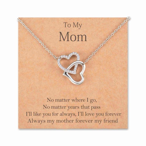 MANVEN Mothers Day Gifts for Grandma Necklace Interlocking Heart Necklace Birthday Gifts for Grandma from Granddaughter