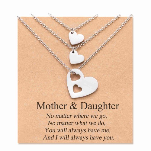 Back to School Gifts Mommy and Me Necklace,Mother Daughter Son Necklace Set  for 2,First Day of Kindergarten Necklace for Teen Girls Jewelry